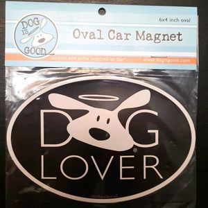 Dog Is Good Dog Lover Oval Car Magnet